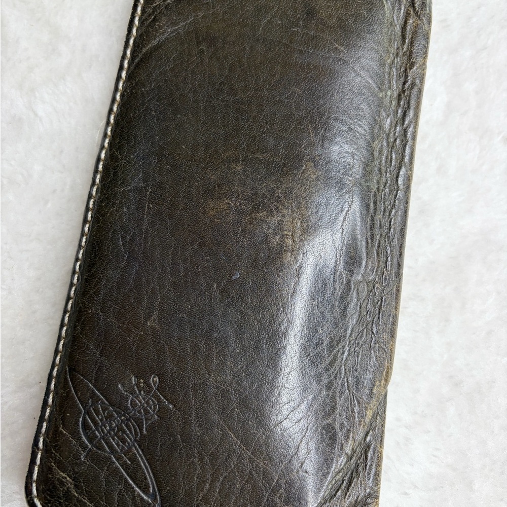 Vivienne Westwood Long Black Leather Wallet with Embossed Logo